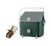 Galatée Organizer per Cosmetici,Organizzatore di Trucco Grande Capacità,Organizer Trucchi Multifunzione Girevole,per Cosmetici, Gioielli e Accessori ideale per bagno e camera da letto（verde - c）