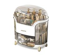 Galatée Organizer Trucchi Multifunzione Antipolvere Organizer per Cosmetici,Organizzatore di Trucco Grande Capacità Scatola del Rossetto - Bianco