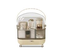 Galatée Organizer Trucchi Multifunzione Antipolvere Organizer per Cosmetici,Organizzatore di Trucco Grande Capacità,Gioielli e Accessori ideale per bagno e camera da letto - Giallo