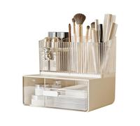 Galatée Organizer Trucchi Stile Piccolo Orso Antipolvere Organizer per Cosmetici Multistrato Organizzatore di Trucco Grande Capacità Scatola del Rossetto - Denti Bianchi