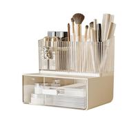 Galatée Organizer Trucchi Stile Piccolo Orso Antipolvere Organizer per Cosmetici Multistrato Organizzatore di Trucco Grande Capacità Scatola del Rossetto - Bianco Crema