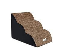 Galatée Scale Per Cani, Scale Per Cani Per Letto e Divano, Scale Per Animali Domestici Antiscivolo a 3 Gradini, Scale Per Animali Domestici Rimovibili e Lavabili, Fino a 45 Kg(Marrone Chiaro)