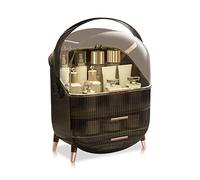 Galatée Serie Retrò Organizer Trucchi Multifunzione Antipolvere Organizer per Cosmetici,Organizzatore di Trucco Grande Capacità,Gioielli e Accessori ideale per bagno e camera da letto - Grigio retrò