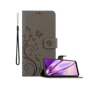 (Galaxy A10s / M01s, FLORAL DARK LILA) Galaxy A10s / M01s Case with Flower Pattern and Card Slot - Protective Cover for