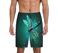 Galaxy Animal Dragonfly - Confezione da 1 pantaloncini da notte da uomo con tasche laterali, vestibilità traspirante, disponibile in grande.
