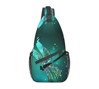 Galaxy Animal Dragonfly Dog Borsa a tracolla da uomo Borsa a tracolla sul petto, leggera, per escursioni e viaggi