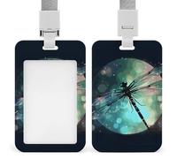 Galaxy Animal Dragonfly ID badge con cordino, cordino staccabile, custodia protettiva verticale per carta d'identità, porta badge multiuso per ufficio, insegnante, infermiera