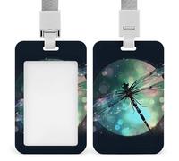 Galaxy Animal Dragonfly porta badge in plastica rigida custodia protettiva per nome portachiavi porta carte d'identità ufficio carte di credito e chiavi di prossimità