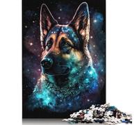 Galaxy Art Puzzle Pastore Tedesco Relax Challenge Giocattolo Puzzle di Cartone Premium per Adulti Bambini Regali di Halloween 1000 pezzi (75x50 cm)