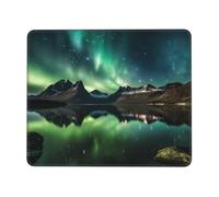 Galaxy Aurora, tappetino per mouse da gioco con luce del nord, con bordi cuciti, base in gomma antiscivolo, tappetino per mouse per PC portatile, 26 x 21 cm
