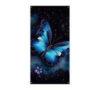 Galaxy Blue Butterfly Door Cover Banner 90x180cm Festone Festone Stagionale Cartello di Benvenuto Decorazione Verticale Porta Appeso Per Portico Ingresso Giardino Decor