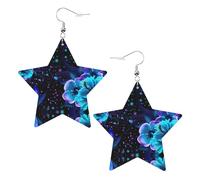 Galaxy Blue Butterfly Orecchini da donna alla moda, orecchini pendenti celestiali, gioielli a forma di stella per un versatile, One Size, Pelle