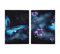Galaxy Blue Butterfly Porta passaporto ultra sottile in pelle PU organizer per documenti da viaggio compatto premium internazionale per passaporto americano per donne uomini
