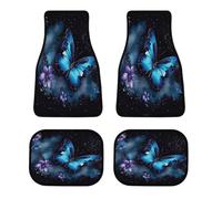Galaxy Blue Butterfly tappetini per auto personalizzati antiscivolo anteriore posteriore tappeti classici per tutte le stagioni battitacco del conducente universale adatto per SUV, furgoni, berline e