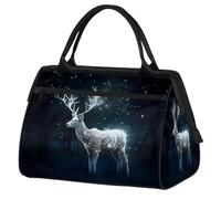 Galaxy - Borsa da palestra con cervo incandescente per uomo e donna, borsone sportivo da viaggio, impermeabile, per il fine settimana, borsa da viaggio leggera
