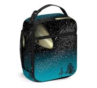 Galaxy, Borsa per il pranzo Borsa per il pranzo isolata Borse riutilizzabili per donne Uomini Lavoro Picnic in campeggio, Stelle cadenti nel cielo scuro di notte, Borsa per il pranzo portatile per adu
