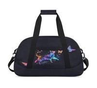Galaxy Cat Farfalle Duffel Borse per Donne Uomini Bambini Ragazze Ragazzi Pernottamento Weekender Borsa da Viaggio 24L Sport Palestra Duffel Bag Pratica Tote Carry Bag, Colore, 24 L, Organizer per