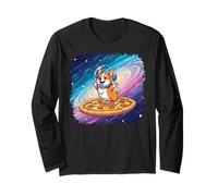 Galaxy Corgi Dog Astronaut Pizza Space Animal Cute Maglia a Manica