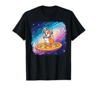 Galaxy Corgi Dog Astronaut Pizza Space Animal Cute Maglietta