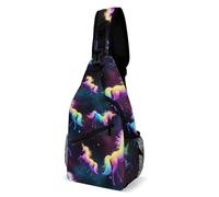 Galaxy Dab Uni-Corn Rainbow Stars Nebula Unisex Borsa A Tracolla Multitasche Borsello Tracolla Leggera Zaino Monospalla Per Ciclismo Lavoro Escursionismo