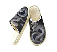 Galaxy Dragon Pantofole da donna cinesi Dragon Moon Memory Foam House Shoes, Multi, 40/40.5 EU