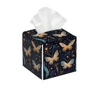 Galaxy farfalla foglie copertura scatola tessuto in pelle PVC impermeabile portatovaglioli custodia decorativa per tavolino da caffè ufficio camera da letto cucina bagno auto