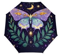 Galaxy farfalla pieghevole auto aperto chiuso ombrello luna stella antivento compatto da viaggio ombrello per pioggia e sole portatile per donne uomini