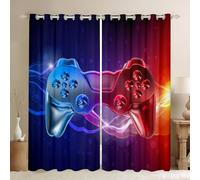 Galaxy Gamepad , moderne sfumate per camera da letto, soggiorno, videogiochi, finestre, tendaggi per videogiochi,della stanza, blu, rosso, W66 x L90