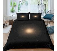 Galaxy imageSet Di Copripiumino morbida microfibra 3 pezzi motivo 3D con cerniera Cosmic space scene copripiumino incluso federe aiosa ultra morbido e traspirante for bambini Double（200x200cm）