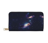 Galaxy in The Universe Portafoglio da donna, design sottile e minimalista, ideale per carte di credito e contanti, in similpelle, cerniera in metallo, bianco, Taglia unica, classico