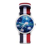 Galaxy Lotus Flower orologio sportivo per uomo donna cinturino in nylon orologio analogico al quarzo, Stile:, regular, Cinturino