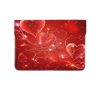 Galaxy Love Heart Custodia per computer portatile da 13 pollici custodia in pelle PU protettiva romantica borsa per laptop resistente all'acqua custodia per tablet borsa da trasporto per donne uomini