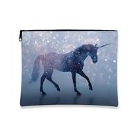 Galaxy Magical Horse Trousse per cosmetici, organizer da viaggio per trucco mistico stellato, da donna, piccola borsa portatile in tela con cerniera, regalo invernale per articoli da toeletta, Galaxy