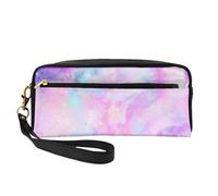 Galaxy marmorizzato rosa viola, Borsa per il trucco Borsa per cosmetici Borsa da viaggio portatile da toilette Astuccio in pelle per donne e ragazze