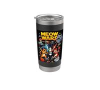 Galaxy Meow Squad Space Cats Illustration Graphic Cartoon Bicchiere termico in acciaio inox doppia parete