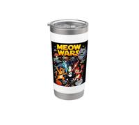 Galaxy Meow Squad Space Cats Illustration Graphic Cartoon Bicchiere termico in acciaio inox doppia parete