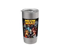 Galaxy Meow Squad Space Cats Illustration Graphic Cartoon Bicchiere termico in acciaio inox doppia parete