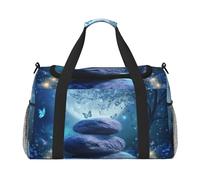 Galaxy Moon - Borsone da viaggio impilato in roccia, per palestra, per la notte, per uomini e donne, leggero, per allenamento e vacanze