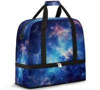 Galaxy Nebula Borsone da viaggio per donne e uomini, Galaxy Space Star, borsa da palestra pieghevole per lo sport, per il fine settimana e la notte, borsa da cabina con scomparto per scarpe