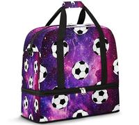 Galaxy Nebula Football Travel Duffle Bag per donne e uomini Galaxy Weekend Borse per la notte Pieghevole Bagnato Separato 47 L Tote Bag per Sport Palestra Yoga, Colore, 47 L, Organizer per borse