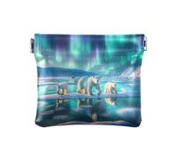 Galaxy nero portamonete mini cambiamento borsa in pelle PU borsa cambiamento per le donne, Aurora Blu Polare, Taglia unica, Aurora Blu Polare