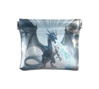 Galaxy nero portamonete mini cambiamento borsa in pelle PU borsa cambiamento per le donne, Drago Maestoso Bianco, Taglia unica, Drago Maestoso Bianco