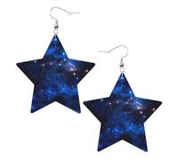 Galaxy Night - Orecchini da donna alla moda, orecchini pendenti celesti, gioielli a forma di stella per un versatile, One Size, Pelle