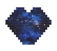 Galaxy Night Print Art Brick Puzzle a forma di cuore blocchi di costruzione fai da te set 3D puzzle decorazione per la casa 53 pezzi