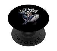 Galaxy Odyssey Astronaut Riding Cosmic Whale Art PopSockets PopGrip Adesivo