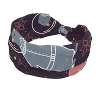 Galaxy Planet Spaceship Polar Bear Astronaur Fascia per capelli da donna, morbide e larghe, fasce antiscivolo per capelli per yoga, fitness, viaggi, palestra, accessori per capelli