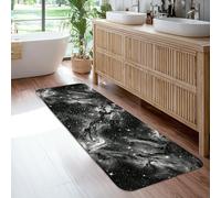 Galaxy Runner Tappeto, Moderno Astratto Stelle Nebulose Nessuno Nero a Pelo Basso Pile Spugna Home Indoor Pattern Tappeti Non Spargimento per Cucina Ingresso Bagno Porta Decor 0,6 x 1,8 m
