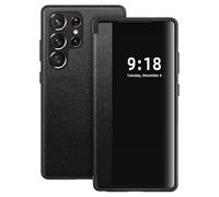 Galaxy S23 Ultra Cover per Samsung Galaxy S23 Ultra Flip Folio Clear View Custodia a libro in pelle 360 Full Body Protector Antigraffio Cover per Samsung S23 Ultra (nero)