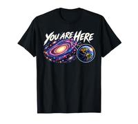 Galaxy Science Geek Sei Qui Spazio Terra Zoom Maglietta