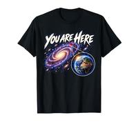 Galaxy Science Geek Sei Qui Spazio Terra Zoom Maglietta